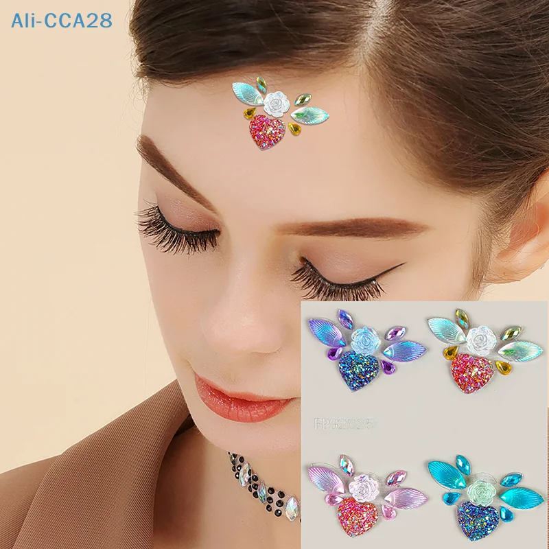 3D Face Tattoo Jewels Stickers Shiny Face Decoration Rhinestones Sticker Body Art Decoration Stage Makeup Decoration Tool