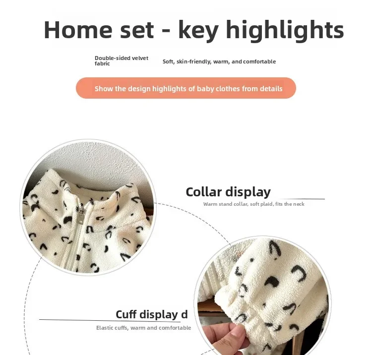 2026 Kinder-Mädchenkleidung Neues Plüsch-Set aus Fleece mit Cartoon-Motiv, Lässige Freizeitkleidung für Zuhause, Oberteile und Unterteile für Kinder – Detail 8