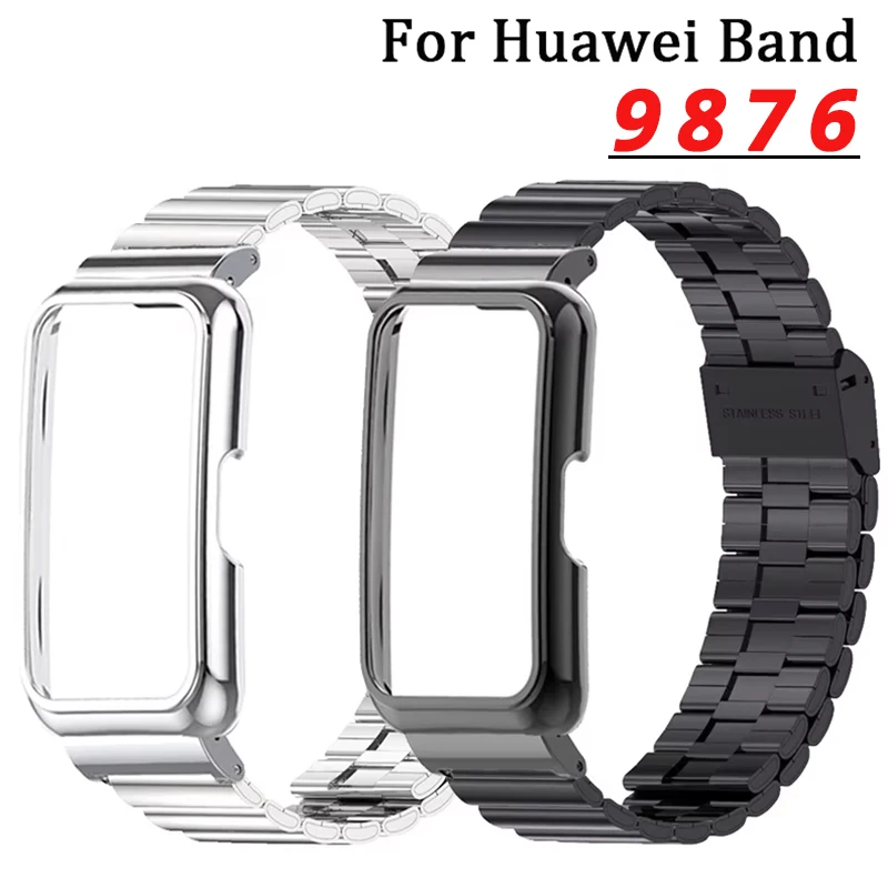 Metal Strap Case Protector For Huawei Band 9 8 7 6 watchband WristBand For Honor Band 7 6 Bracelet Protection Cover Bumper