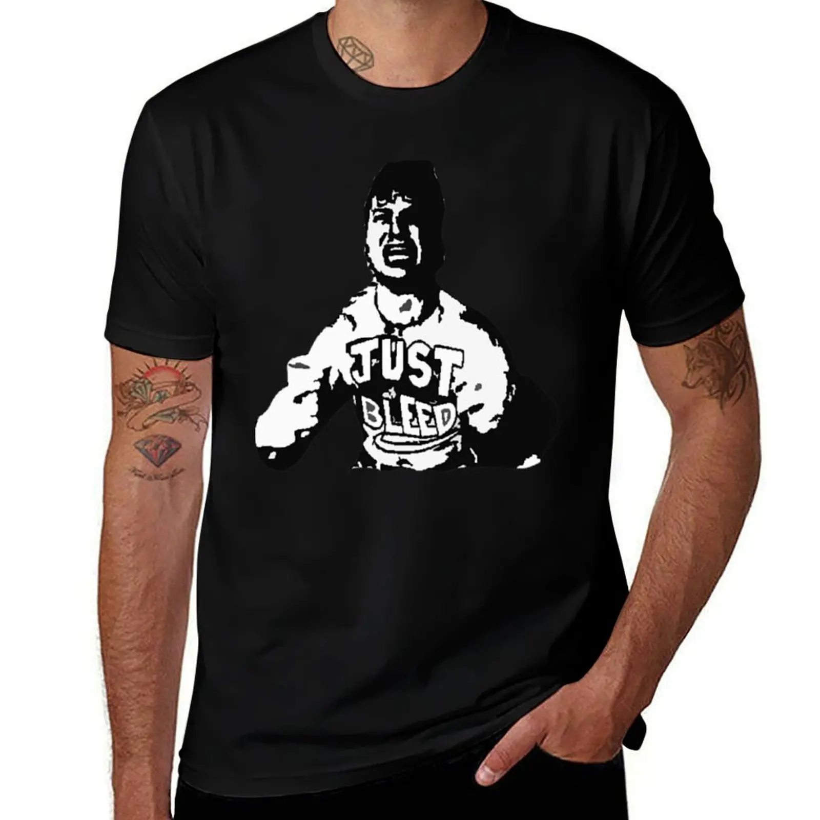 JUST BLEED - The Greatest MMA Meme of all time Classic T-Shirt Basic Plain Tee for Spring and Summer