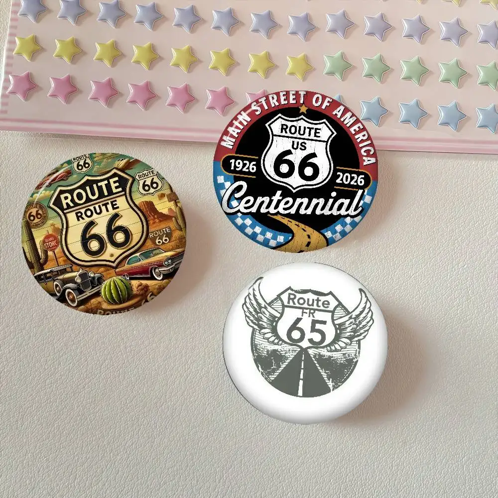 Fashion US Route 66 cool   Anime Brooches Cute Cartoon Badge Jacket Jeans Lapel Pin Gift Accessorie