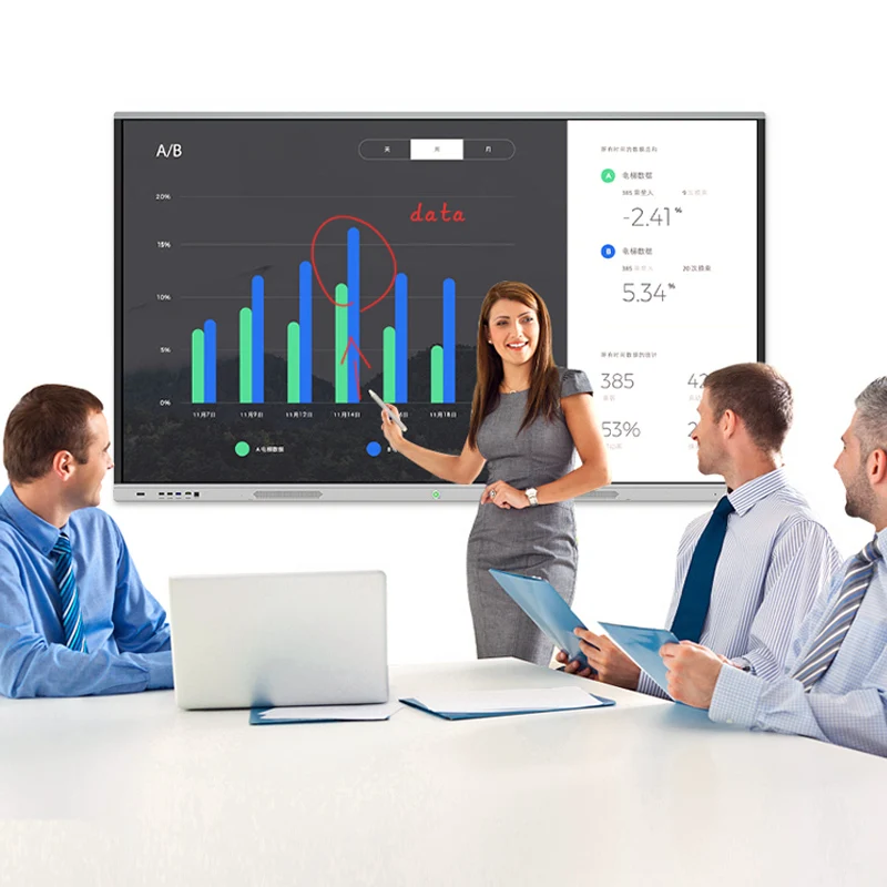 75 Inch 4k Interactive Smart Board Smart Technology for School Interactives Flat Panel Touch Flat Screen