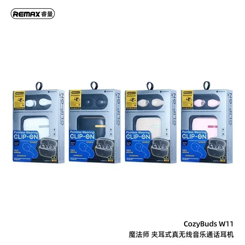 REMAX Enchanter CozyBuds W11 - Cuffie True Wireless Clip-on con Bluetooth 5.3, connessione rapida e basso consumo energetico