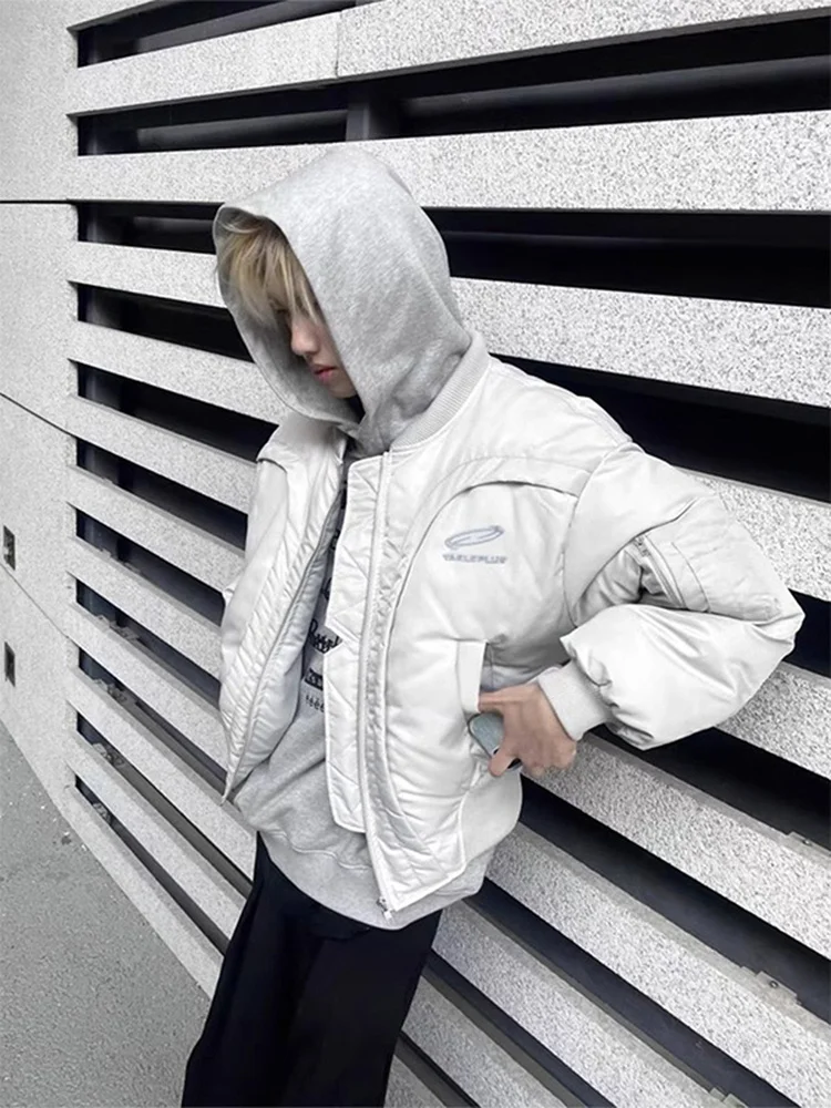 

Мужская зимняя теплая куртка-бомбер American Sle Deconstructed Pilot из хлопка, повседневная свободная верхняя одежда с длинными рукавами