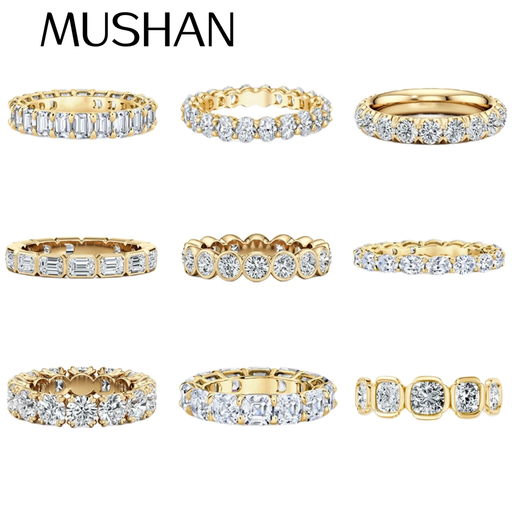 MUSHAN Custom Jewelry 925 Sterling Silver Ring Moissanite D Color VVS1 Designer Gleaming Brilliant Rings Diamond Accessories