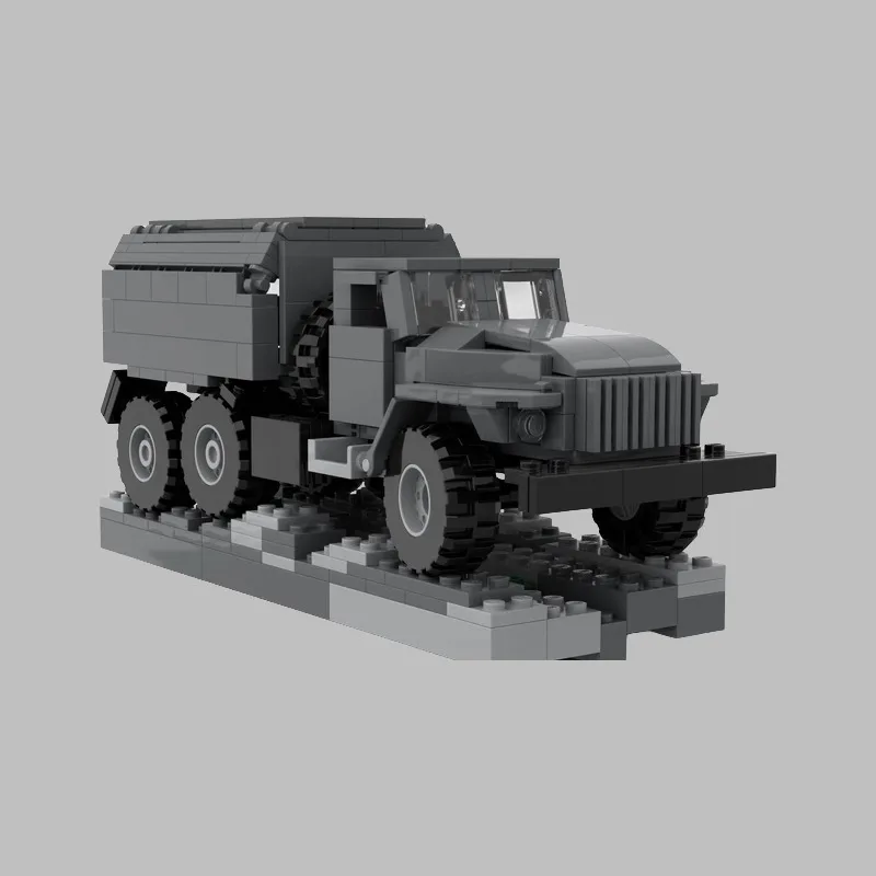 MOC 우랄 운송 트럭 작은 입자 조립 빌딩 블록 어린이 퍼즐 두뇌 훈련 벽돌 장난감
