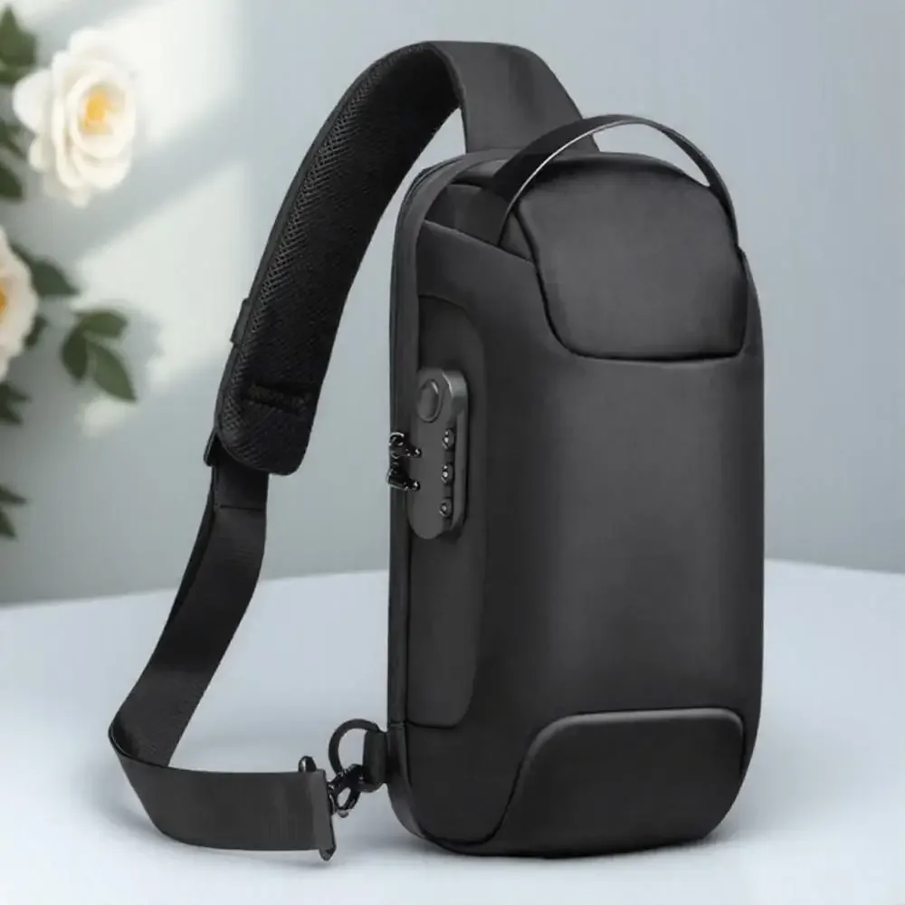 

Waterproof USB Oxford Messenger Bag Antitheft Shoulder Bag for Men Multifunctional Chest Bag for Short Travel and Computer Use