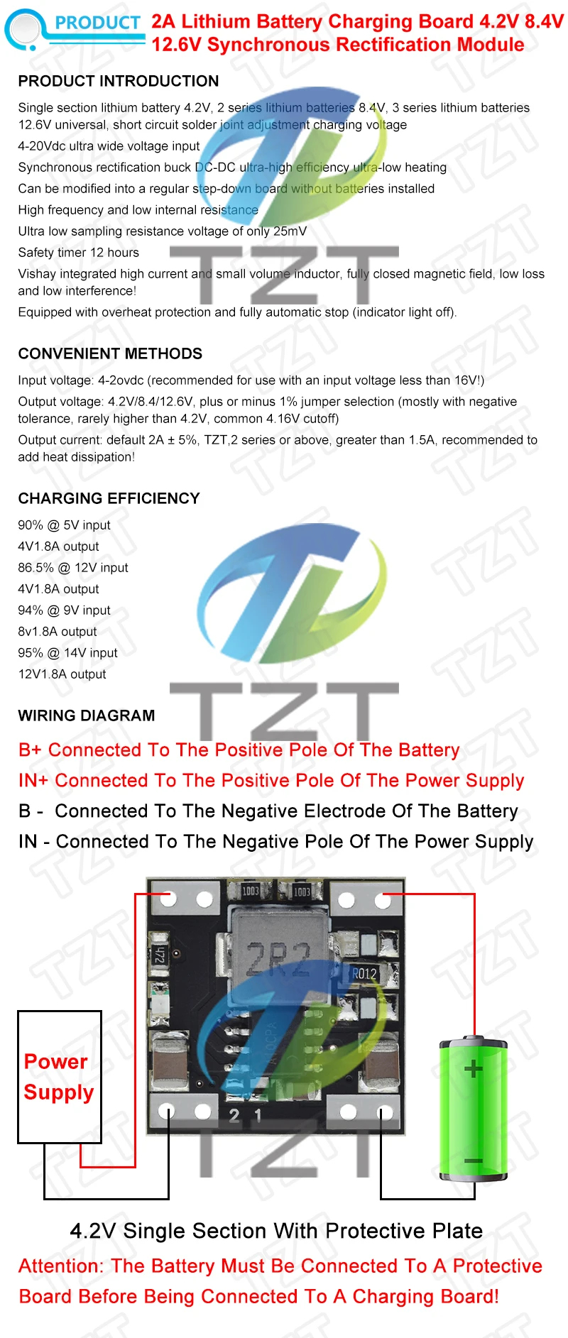 3S-Akku 18650-Ladegerätmodul Li-Ion-Lithium-Abwärtswandler-Schutzplatine Powerbank-Modul 2A 4,2V/8,4V/12,6V Spannungsschutz – Detail 1