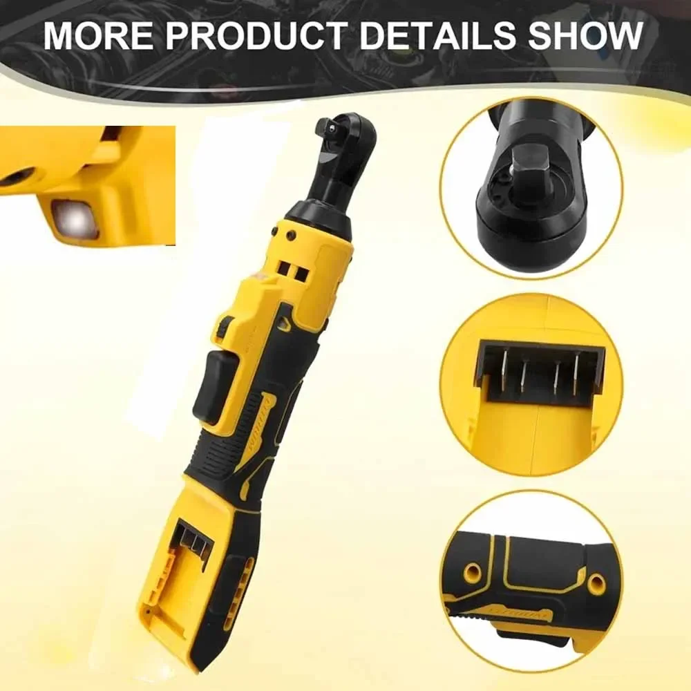 전기 래칫 렌치 무선 드라이버 충격 제거 나사 너트, 3/8 인치 드라이버 전동 공구, Dewalt 18V-21V 배터리용, 500N.M