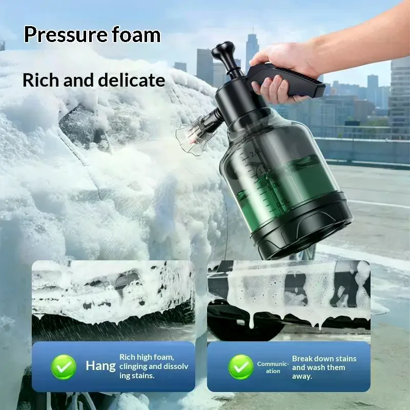 3L Hand Pump Foam Sprayer With 3 Types Of Nozzle Hand Pneumatic Foam Cannon Snow Foam Car Wash Spray Bottle Car Window Cleaning