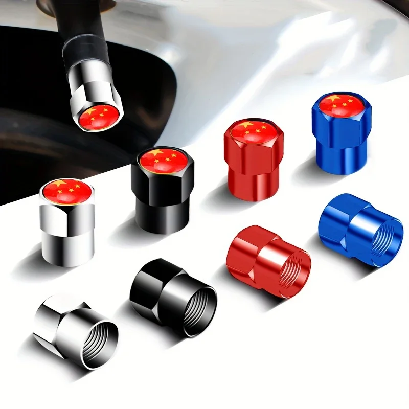 4PCS china Flag Car Wheel Tire Valve Caps Tyre Stem For Dodge Challenger Journey Charger Caliber Durango Ram 1500 2500 Caravan