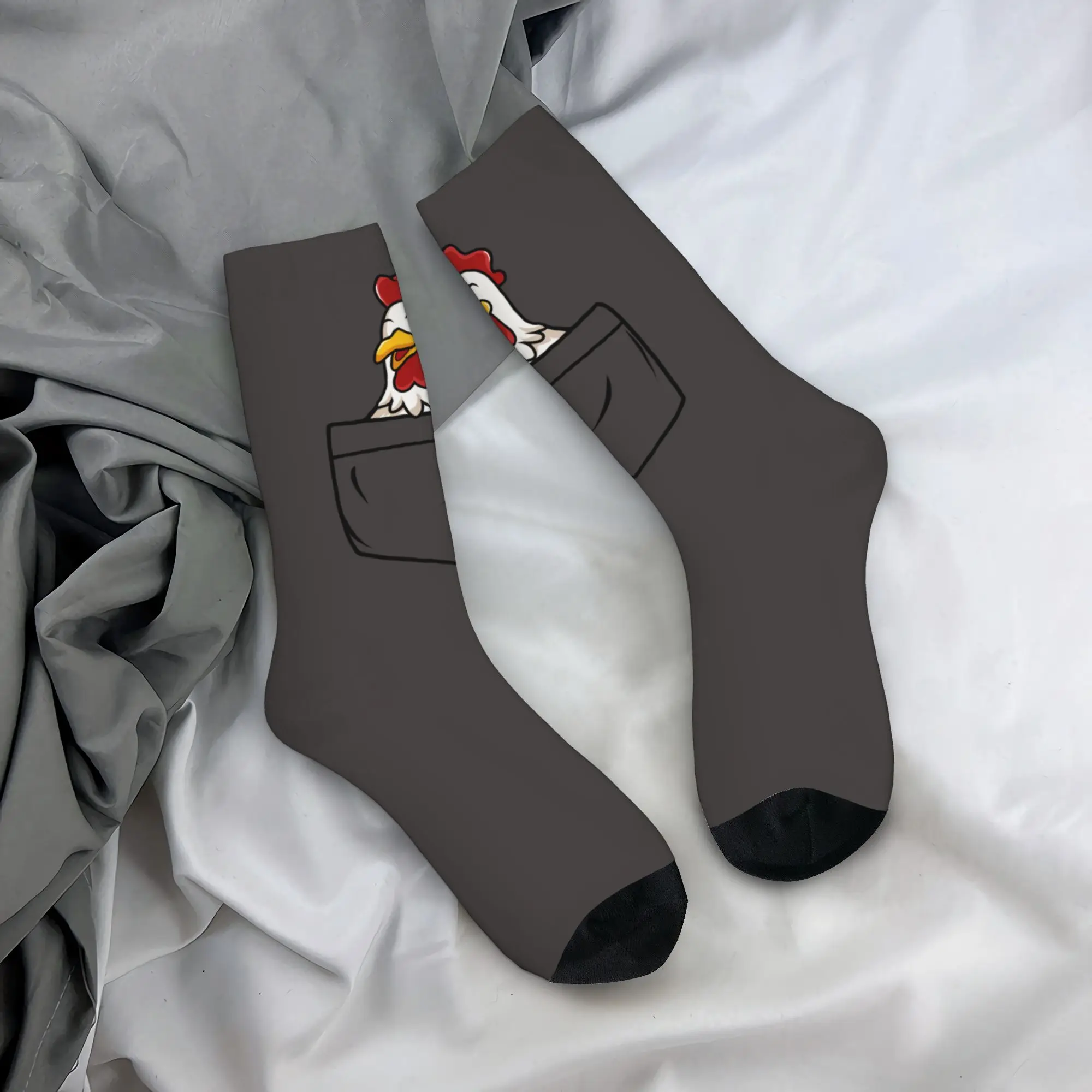 Custom Pocket Animal Rooster Men Women Crew Socks Unisex Cool 3D Print  Dress Socks
