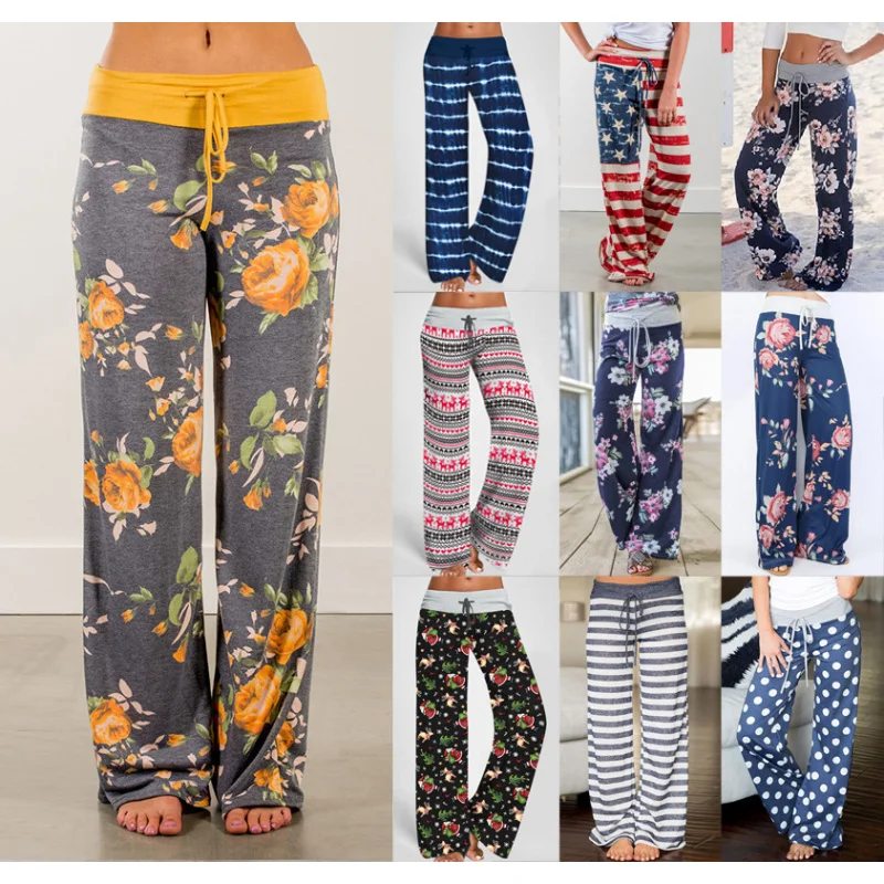 

2025 повседневные брюки, европейские и американские новые модные свободные женские брюки с камуфляжным принтом и шнурком