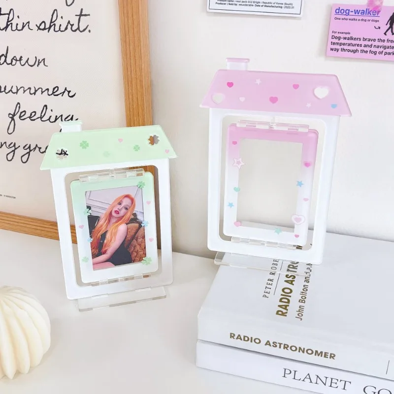 2024 INS Simple Wind Hot Selling Small House Rotary Card Card Brick Small Card Polaroid Desktop Card Sleeve Card Card