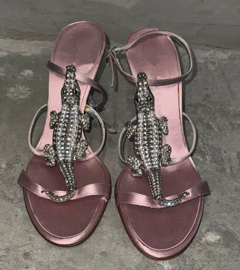 

Sexy crystal fishbone leather sandals pointy toe Women's black/white/god/red ankle strap high heels luxury designer party shoes