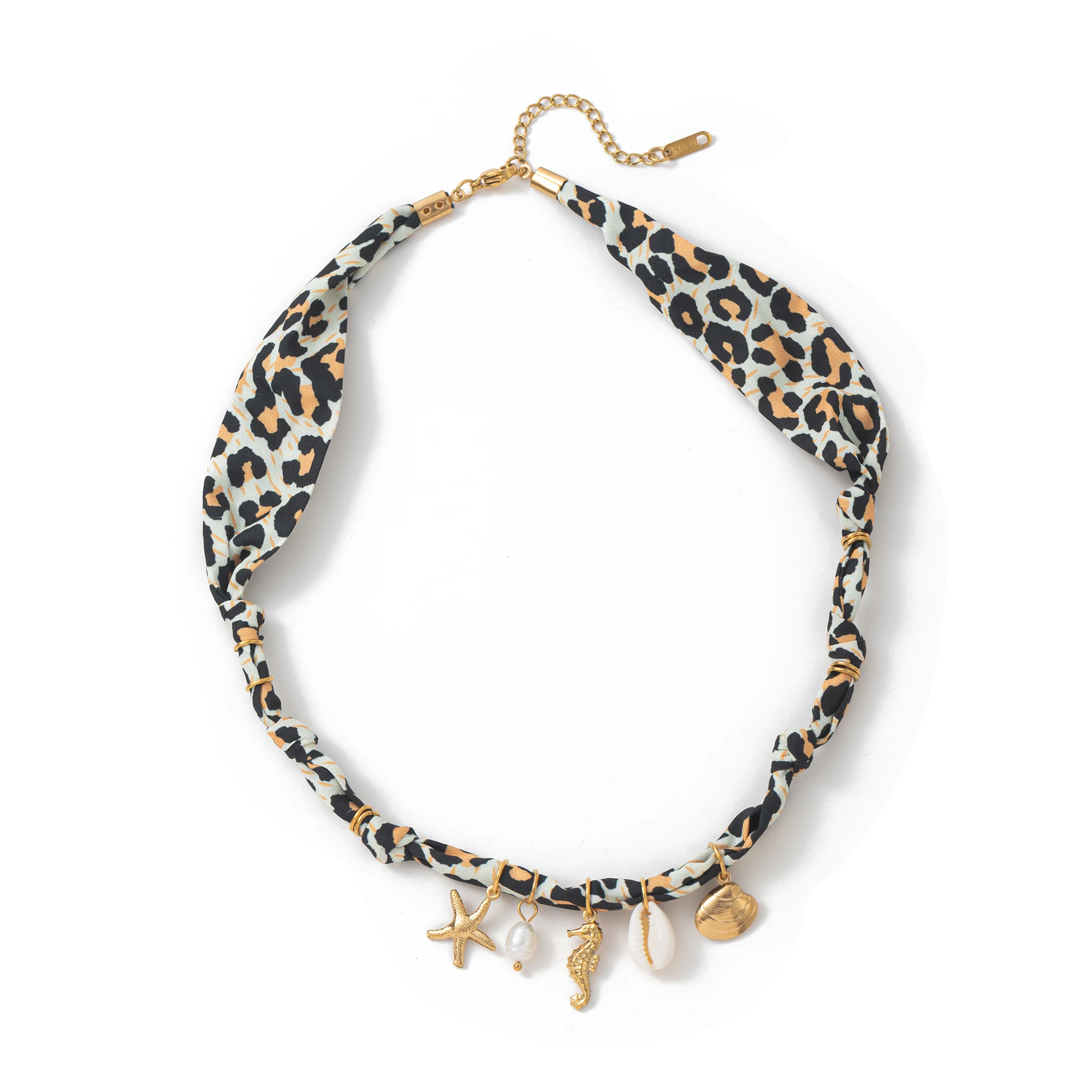 Boho Beach Necklace for Women Colorful Shell Beads 18K Gold Plated Stainless Steel Pendant Handmade Summer Jewelry