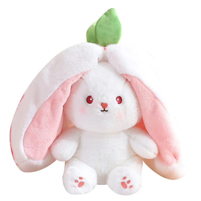 Kawaii ผลไม้ Transfigured Bunny Plush ของเล่นน่ารักแครอทสตรอเบอร์รี่เปิดเป็นกระต่าย Plush ของเล่นเด็กวันเกิดคริสต์มาสของขวัญ -4