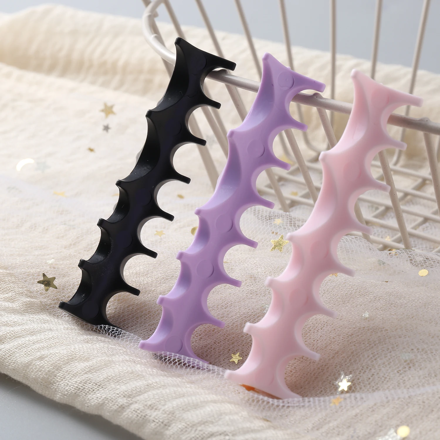 Silicone Fishbone Nail Art Brush Holder Lay-Flat Flexible Brush Rest Multi-Slot Anti-Slip Organizer Desktop Storage Rack Nail