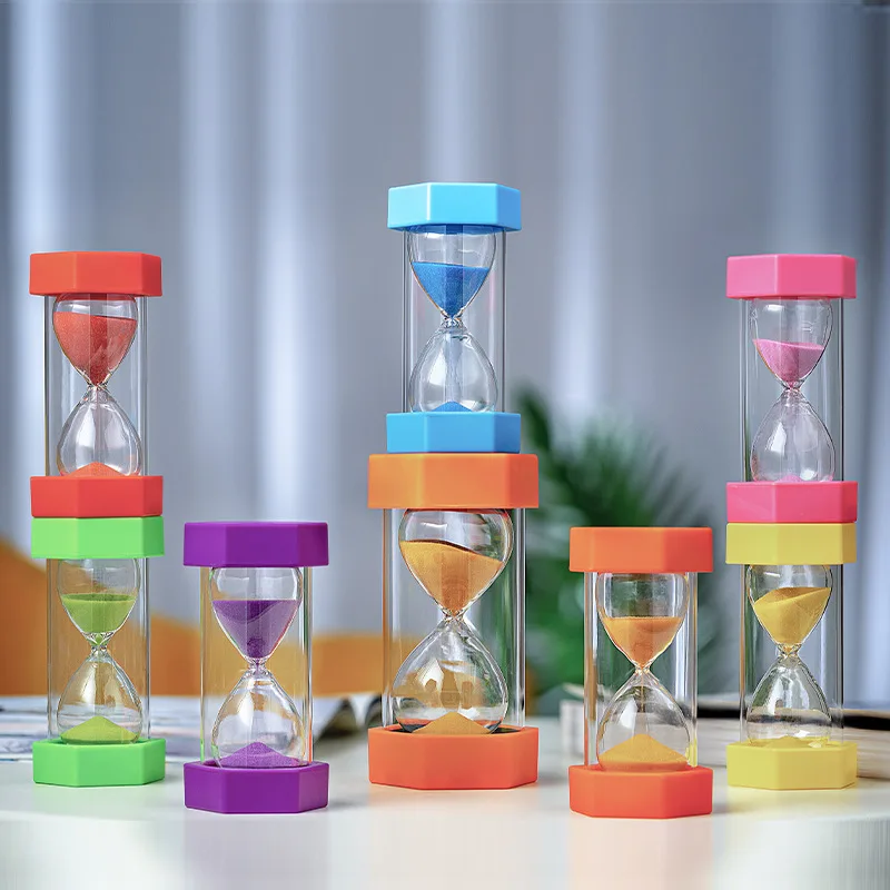 Transparent Plastic Hexagonal Hourglass 60 Minute Timer Ornament for Students And Children