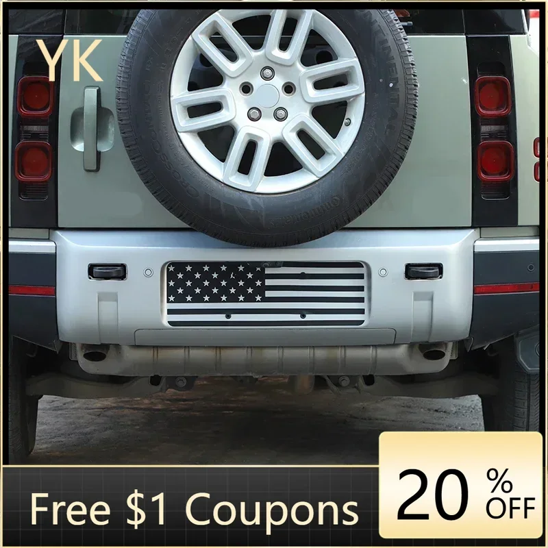 

PVC Black Car Rear License Plate Frame Trim Sticker Car Accessories For Land Rover Defender 90 110 130 2020-2025