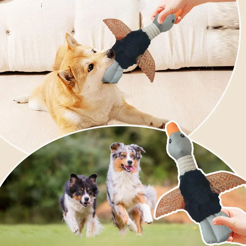 Funny Squeak Dog Toy Pet Toy for Emotional Relief Wild Goose Plush Dog Toy Squeaky Chew for Chewers Anxiety Relief Puppy