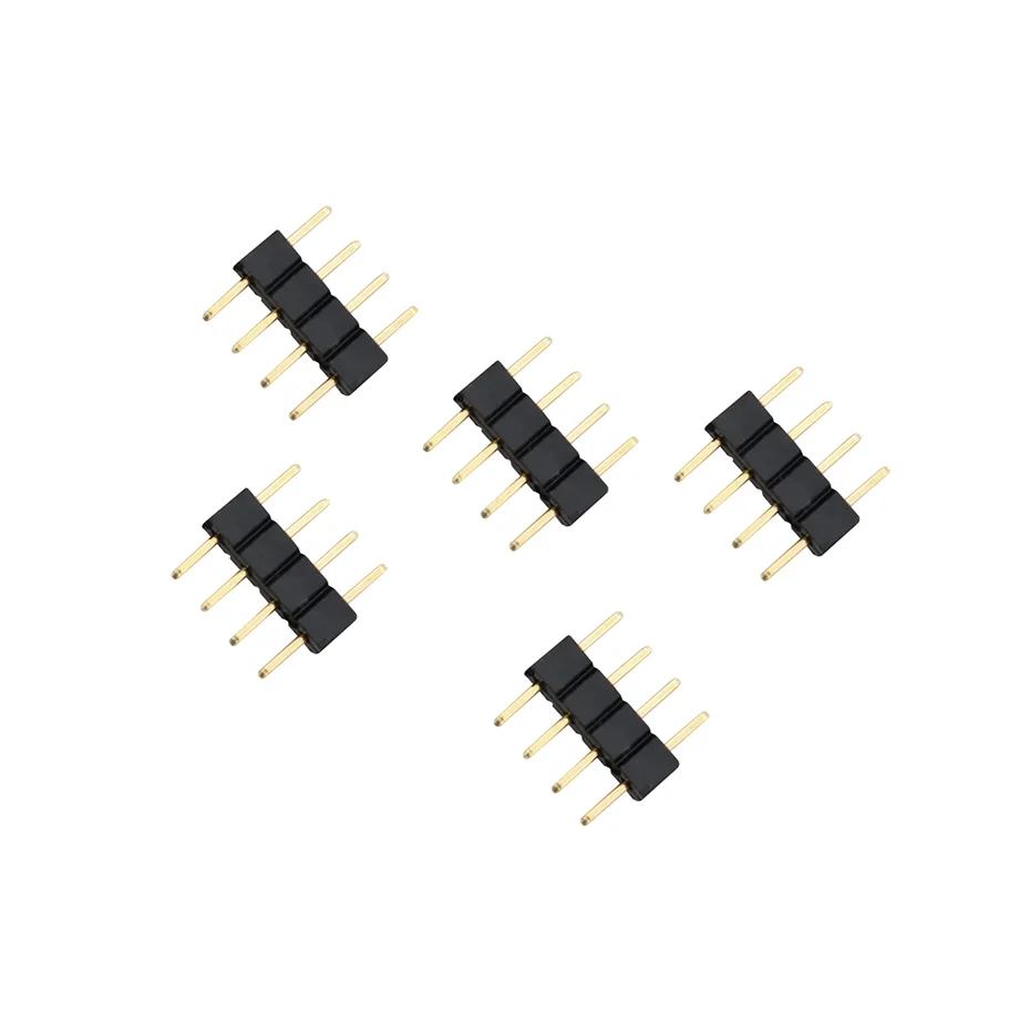 10 قطعة/الوحدة 10 مللي متر واسعة 4Pin إبرة ذكر نوع Led قطاع موصل محول مزدوج 4 دبوس موصل ل 5050 2835 RGB Led قطاع ضوء