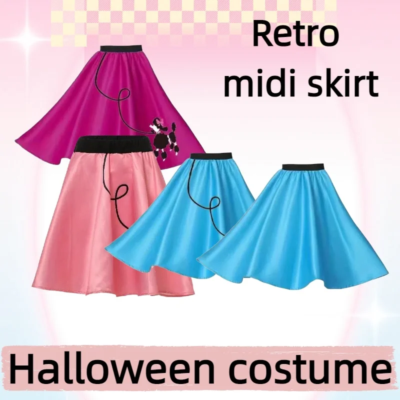 Gonna longuette stampata vintage Abbigliamento per donna Abbigliamento quotidiano Feste a tema cosplay Eventi di Halloween e gite casual