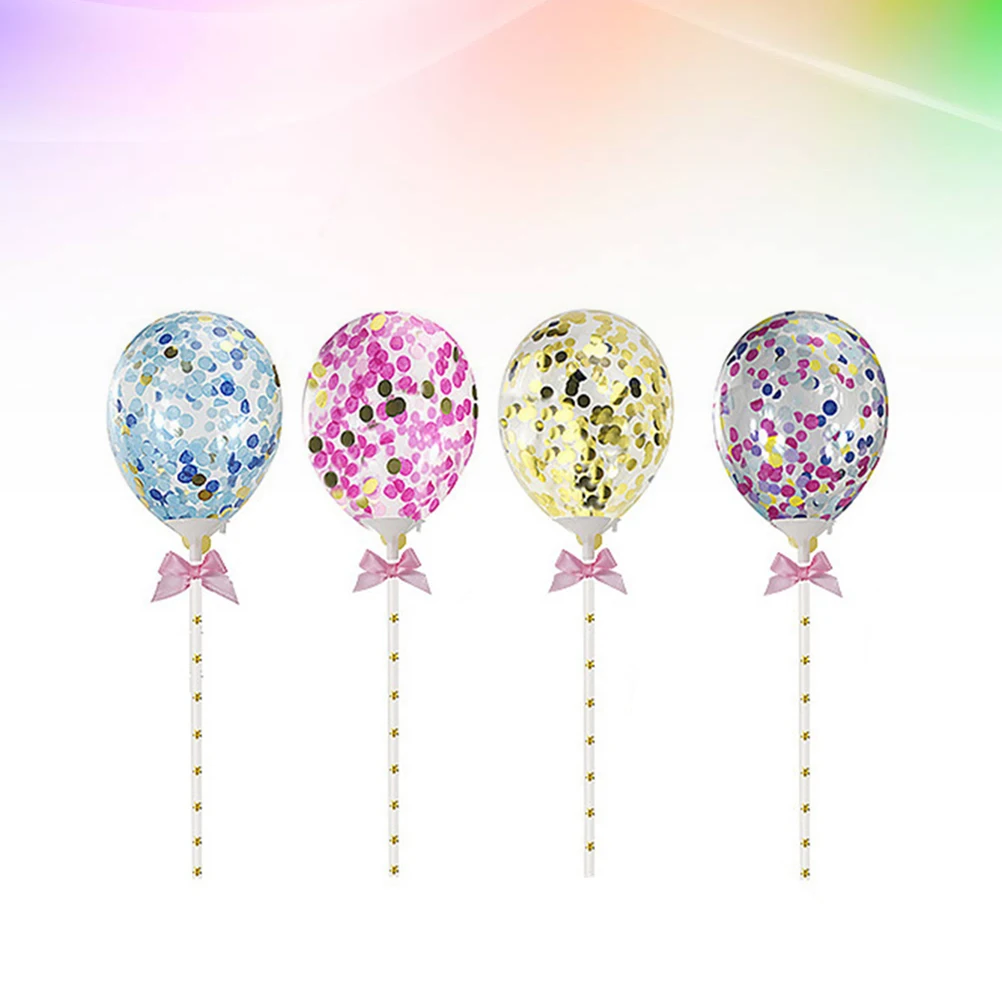 

8pcs 5 Inches Latex Balloons Sequin Inflatable Balloons Birthday Cake Decorative Confetti Balloons Sets