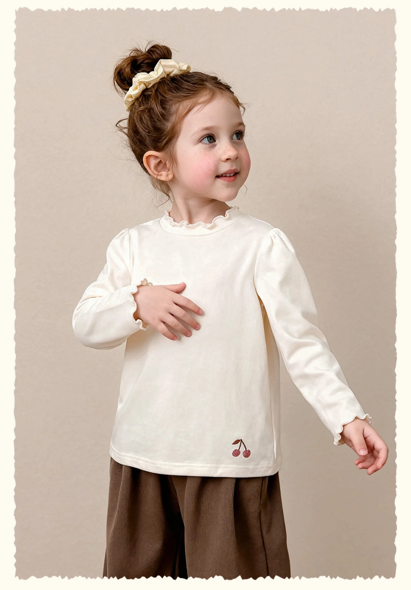 Amila 2026 Herbst Neue Kinder Mädchen Rüschen-Langarm-T-Shirt Romantische Rüschen Mehrschichtig Süß Niedlich Alltagstaugliches Vielseitiges Oberteil – Detail 16