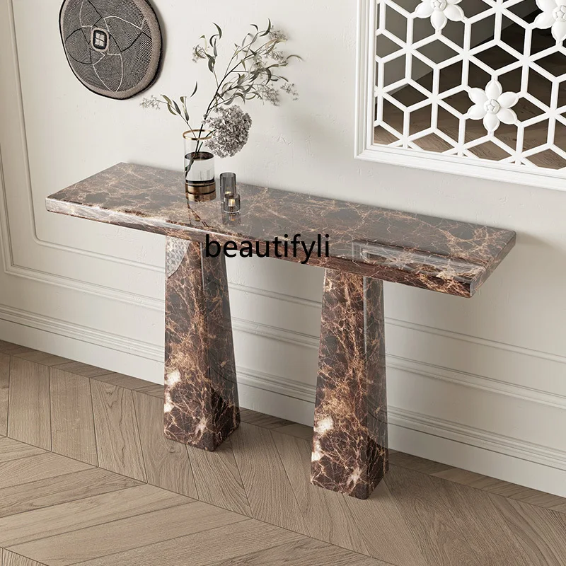 

Marble Living Room Console Table Opposite Door Entrance Cabinet Storage Table Partition Screen Ultra-Narrow Entrance Table