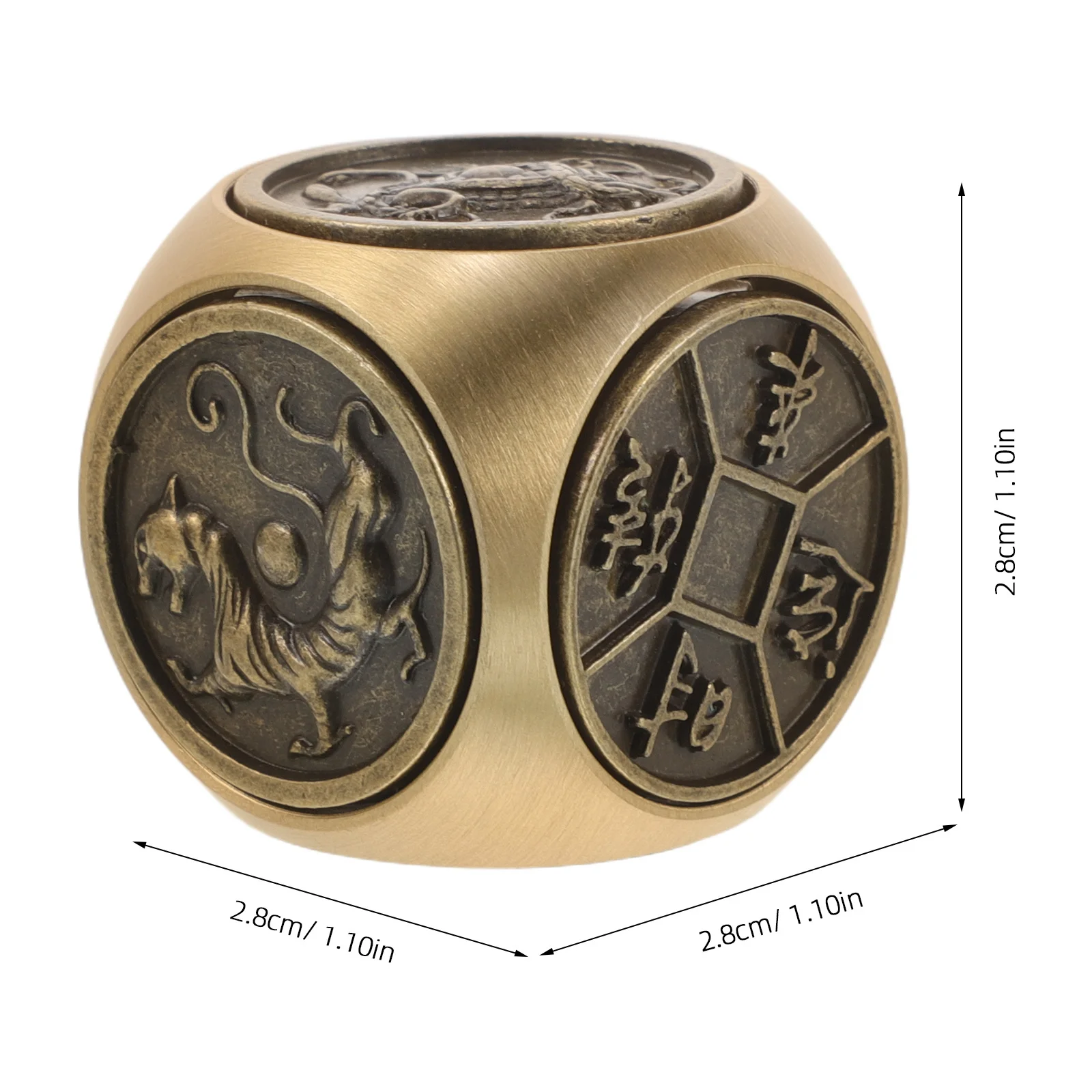 2 قطعة كرة اليد النحاسية المعدنية ستة جوانب الدورية الرجعية مكتب أداة مكتب الاسترخاء الإجهاد الإغاثة لعبة سبينر #6