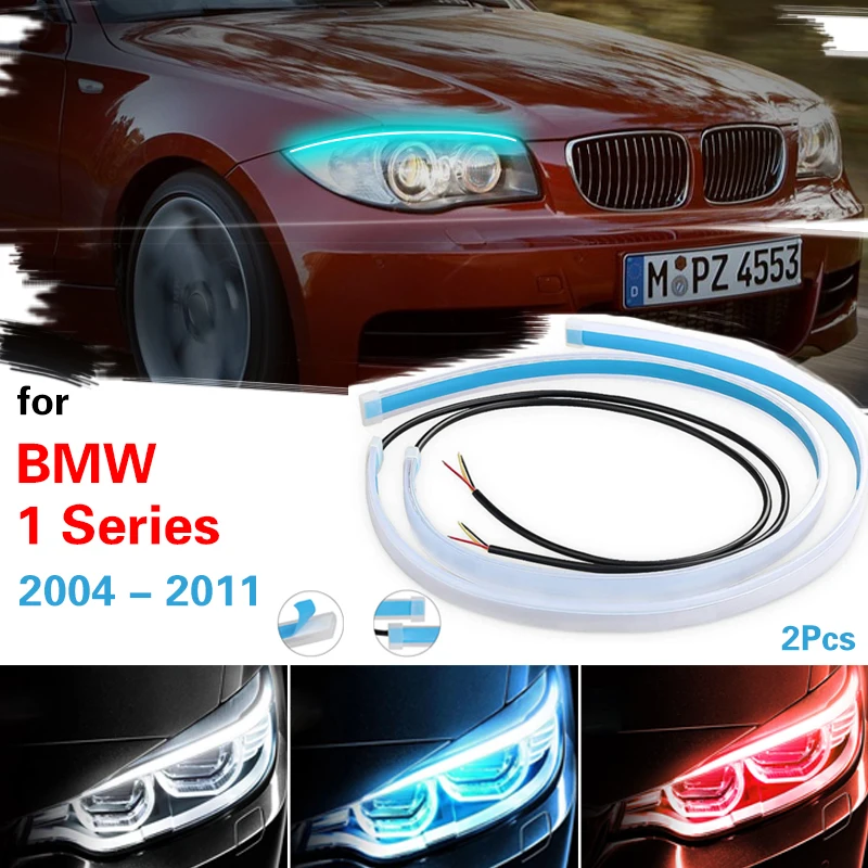 

2pcs DRL LED Daytime Running Lights For Bmw 1 Series 2004-2011 Auto Headlights Flexible Waterproof Strip Turn Signal Lamp 12V