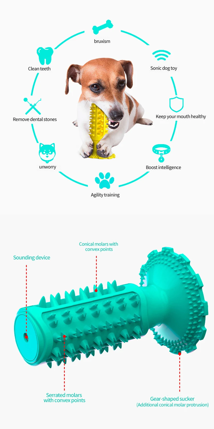 Pet supply factory wholesale company's newly exploded Amazon teeth stick dog toothbrush suction cup dog toy ball