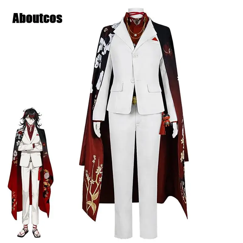 

Aboutcos VTuber Vox Akuma Cosplay Costume Wig Anime NIJISANJI Luxiem Cosplay Kimono Women Party Fancy Suit Halloween Costume Men