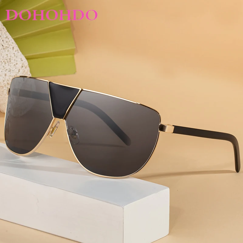 

New Fashion Oversized Punk One-Piece Women's Sunglasses Brand Designer Men Shades Outdoor Sports Windproof Goggles Unisex UV400