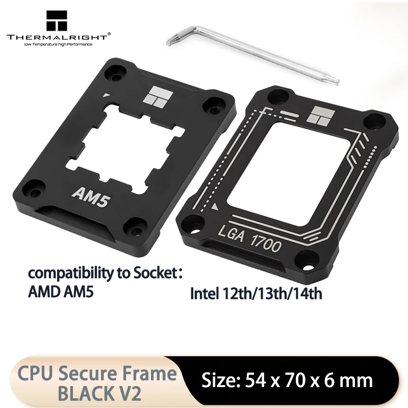 Thermalright LGA1700-BCF / AM5 Secure Frame Black V2 CPU Anti-Bend Fixer,CPU Corrective Fixing Bracket,CPU Cooler Full Fit Fixer