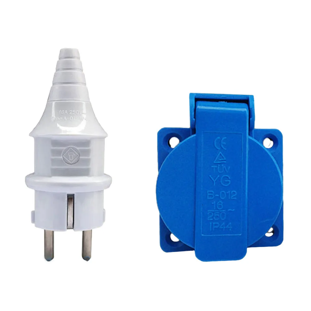 Industrial Waterproof Socket European Socket Copper European Plug 220V 16A For 1-10kw Generator 2/3/5kw European Style Plug