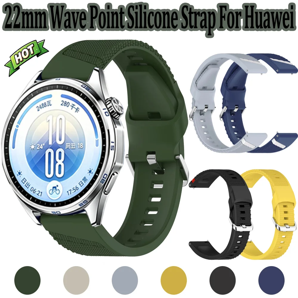 22mm Wave Point Silicone Strap For Huawei Watch GT7/GT7 Pro 46mm Official Oblique Line Wristband Huawei Watch 6 5/GT6 5 Pro 46mm