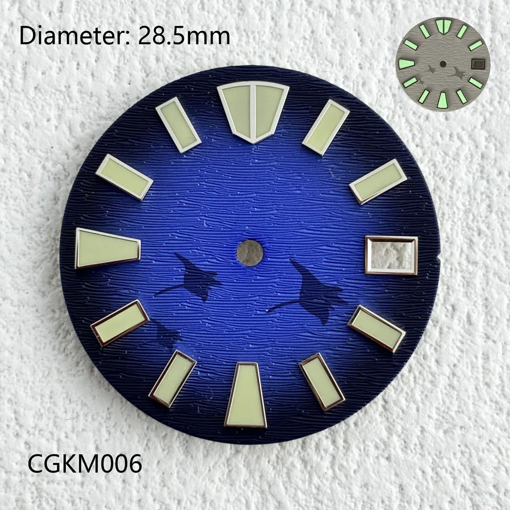 28.5mm Green Luminous Customized Sterile Dial Suitable for NH dial 35dial  Mechanical Movement Customization Personal Style Dial image 2