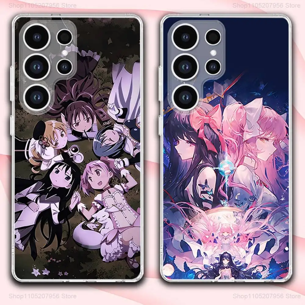 

M-Madokas Anime M-Magica Phone Case For Samsung A30,71,51,S9,10,20,Ultra,FE,Lite,S25,24,22,23,21,PIus,Transparent, Silicone