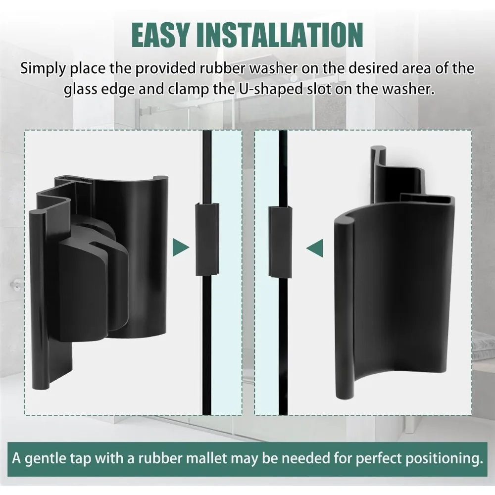 مجموعة مقبض باب الدش RV مع مجموعة برغي - أسود