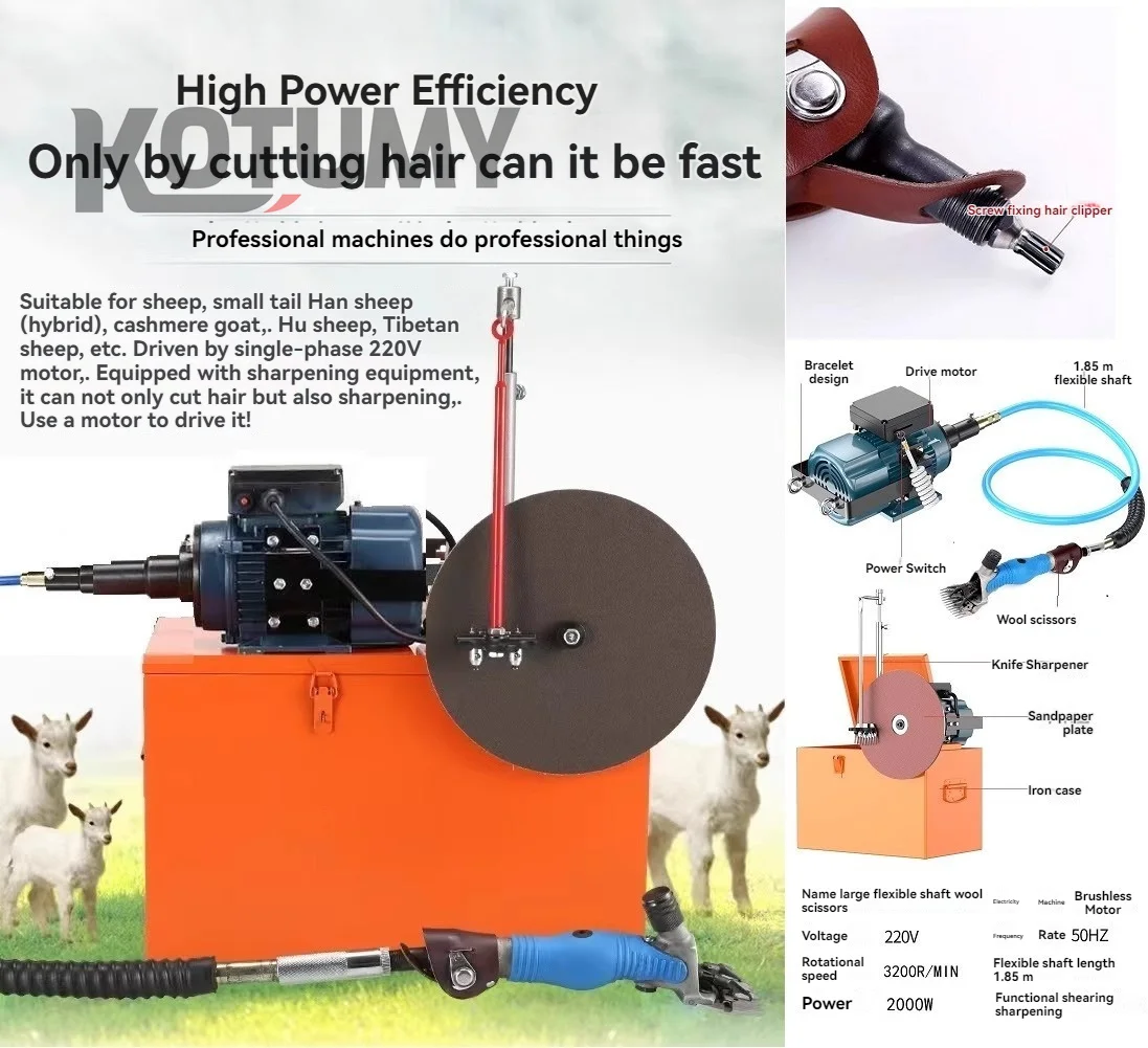 Sheep Shearing Blade Sharpener, Professional Wool Clipper Blade Grinding Machine for Goat & Sheep Shear Knife Polishing