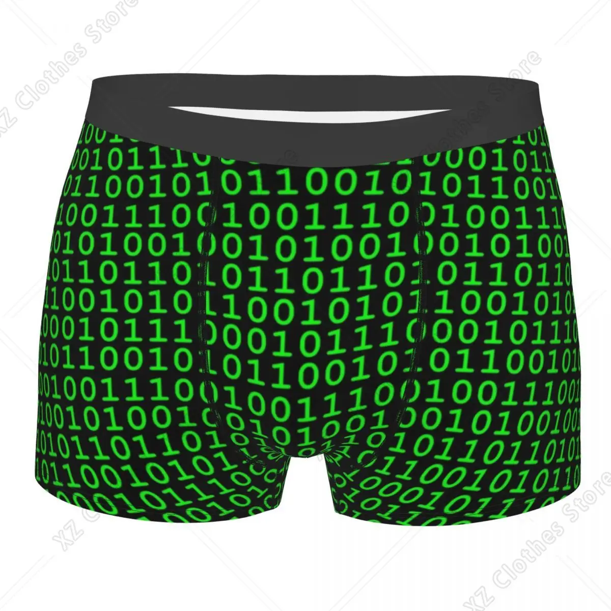 Custom Matrix Binary Code Underwear Men Printed Computer Developer Programmer Coding Boxer Briefs Shorts Panties Soft Underpants