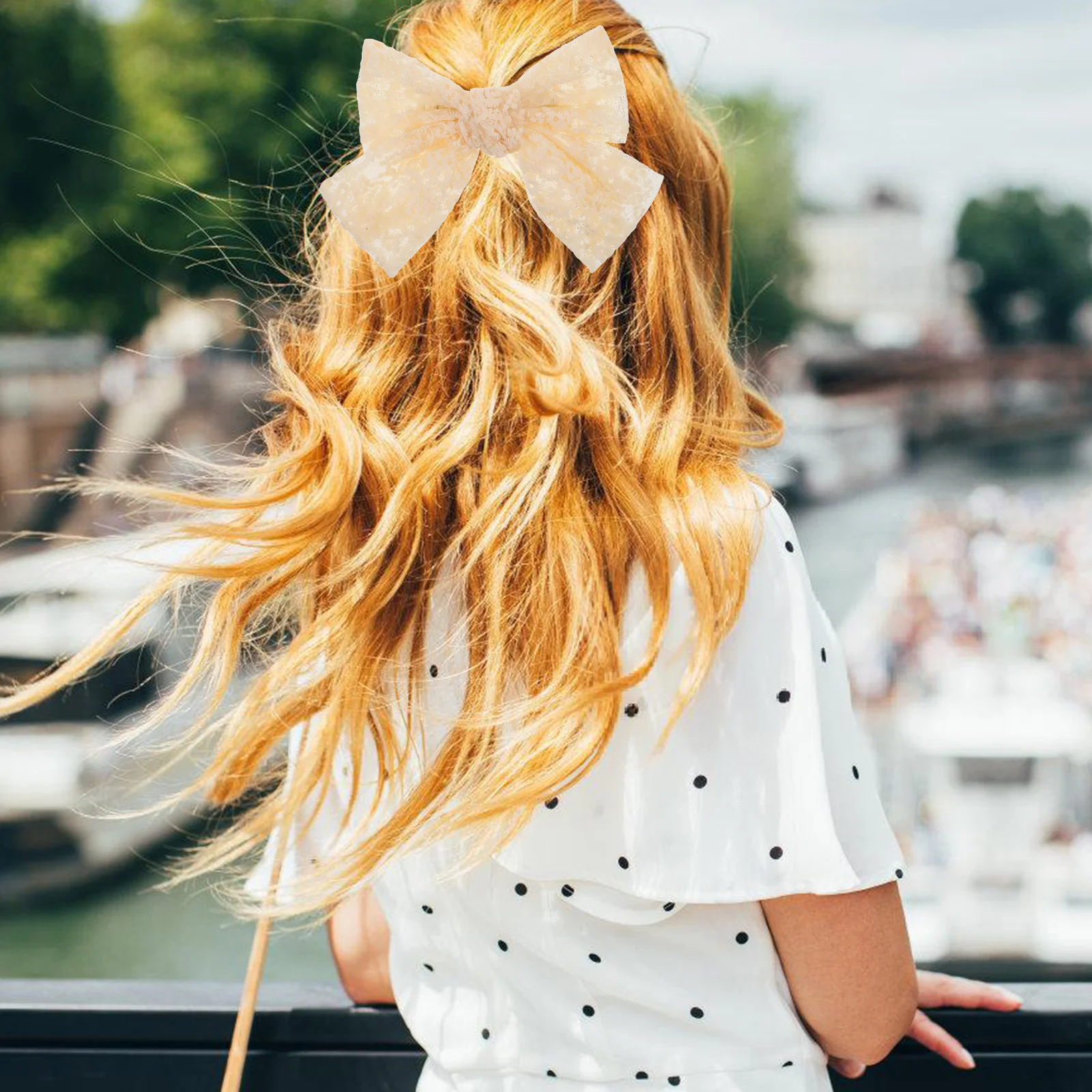 

Large Lace Hair Bow Clips For Women Cute Stylish Hair Accessories Bridal Bridesmaid Party Daily Wear Embroidery Ribbon Bow