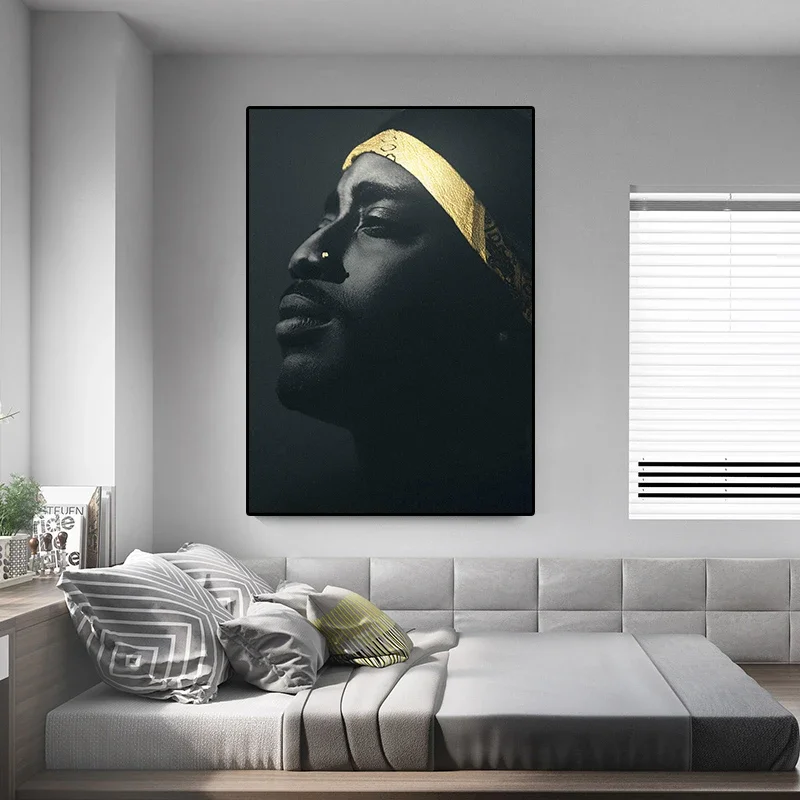 Tupac Shakur Poster Famous Music Hip Hop Rap Star Canvas Painting Singer 2PAC Wall Art Picture For Living Room Home Decoration