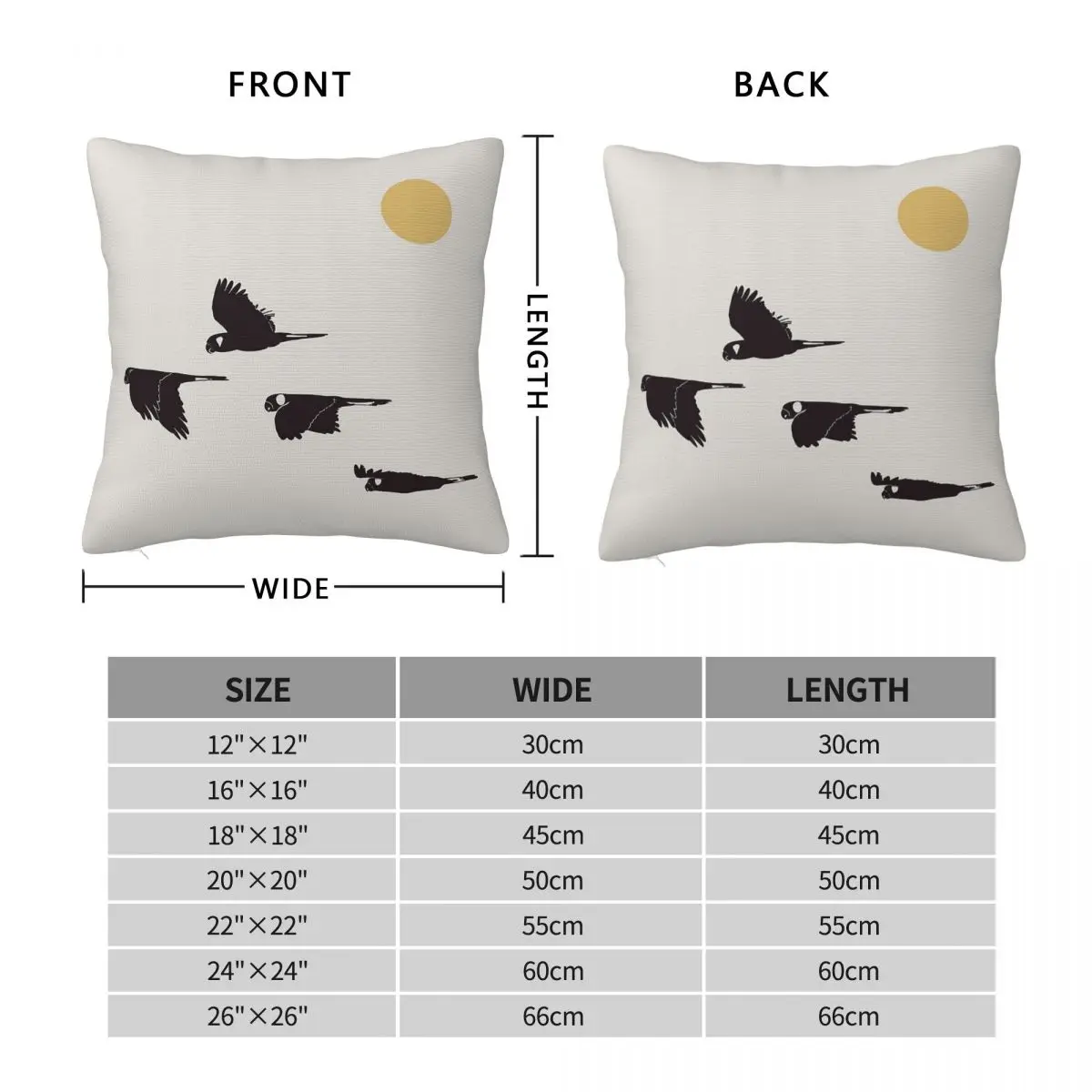 Yellow-Tailed Black Cockatoo Square Pillowcase Polyester Linen Velvet Creative Zip Decor Pillow Case Home Cushion Cover 45x45