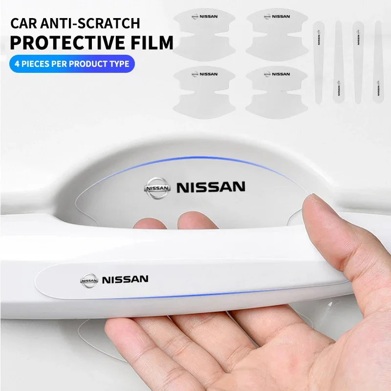 8pcs Transparent Car Door Handle Protector Stickers Protection Film For Nissan Nismo Tiida Teana Skyline X-trail Almera Qashqai