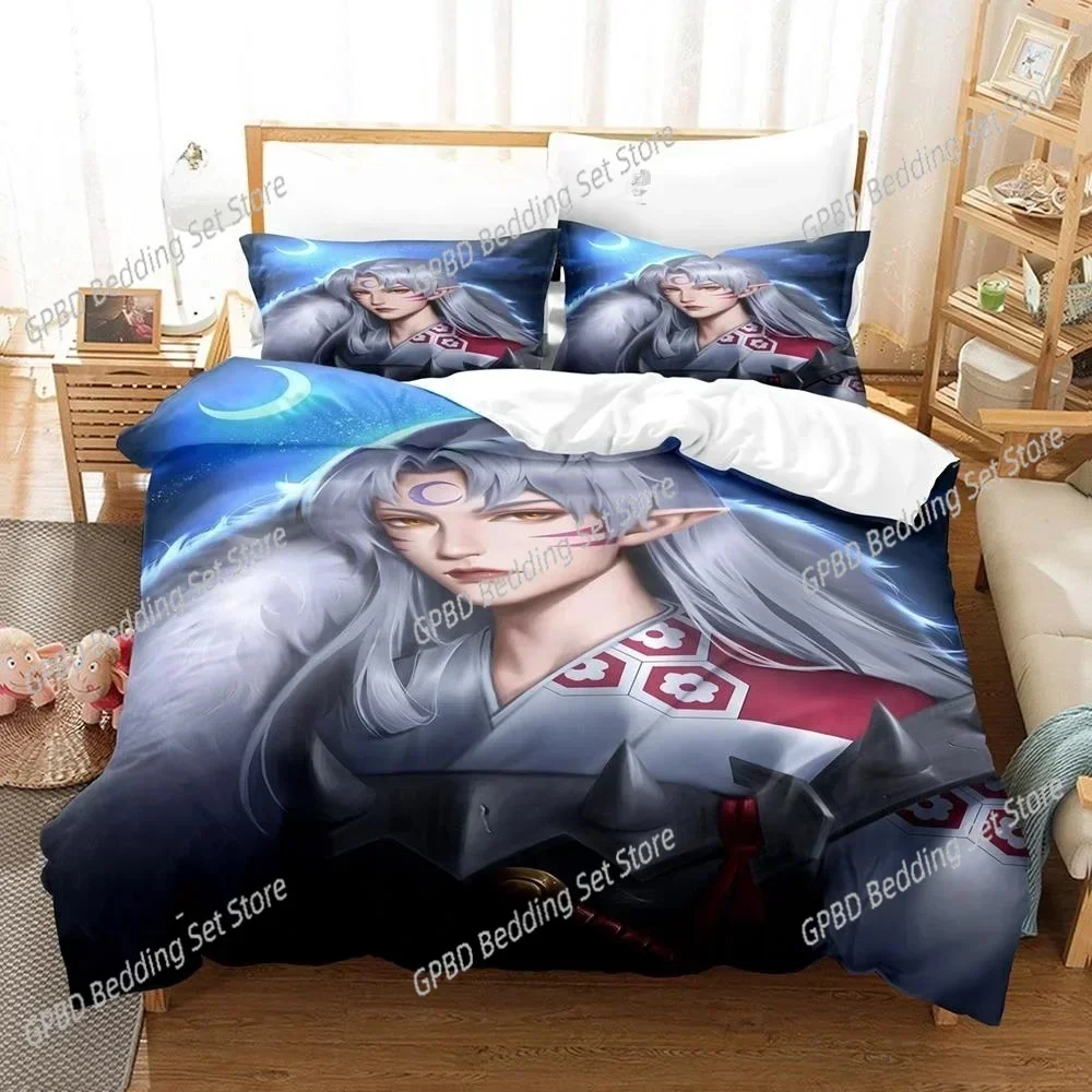 

New Luxury 3D Print Fashion Inuyasha Bedding Set Single Twin Full Queen King Size Bed Set Bedroom 3D Anime bed sheets