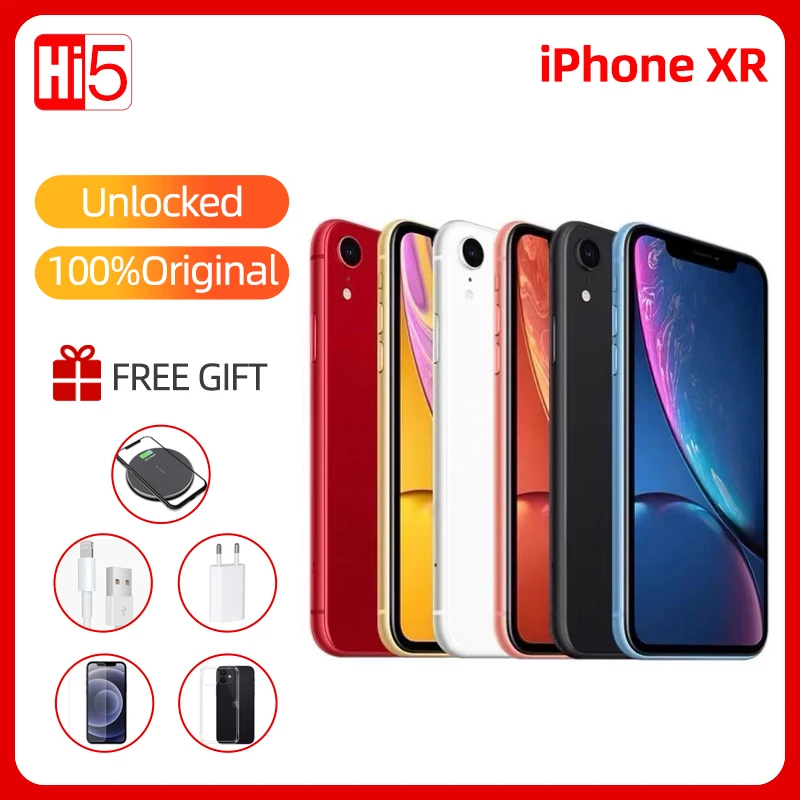 Разблокированный оригинальный Смартфон Apple iPhone XR | Полный ЖК-дисплей 6,1 дюйма Liquid Retina 64 Гб/128 ГБ/256 ГБ ROM 4G Lte Face ID