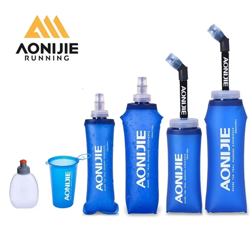 AONIJIE SD09 SD10 250ml 500ml Soft Flask Folding Collapsible Water Bottle TPU BPA-Free for Running Hydration Pack Waist Bag Vest